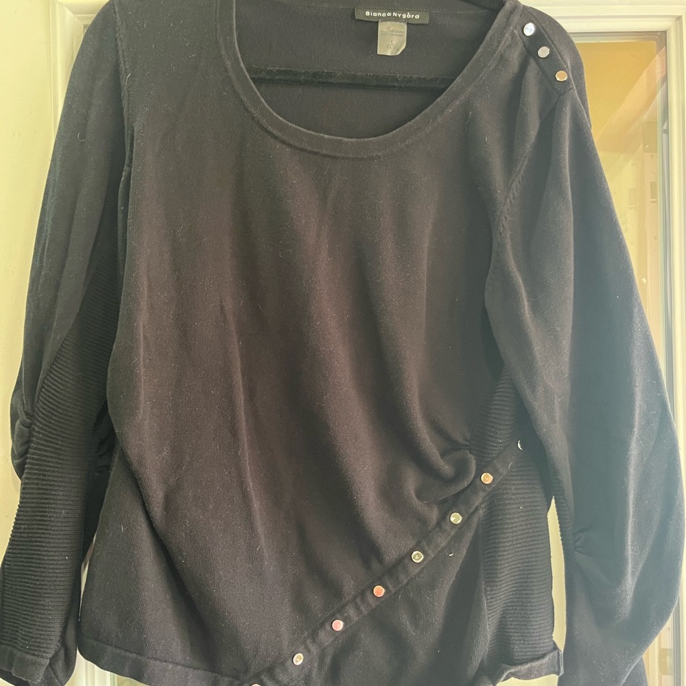 Black Sweater with silver stud Details